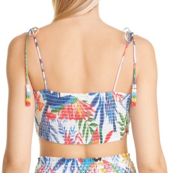 Farm Rio Macaw Wind Smocked Crop Top - Picture 7 of 16